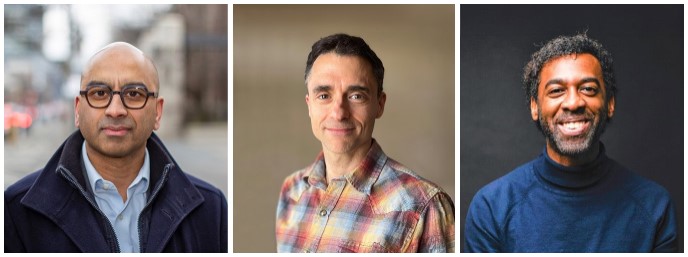 Pictured from left, Professors Randy Boyagoda, Robert McGill and Ian Williams.